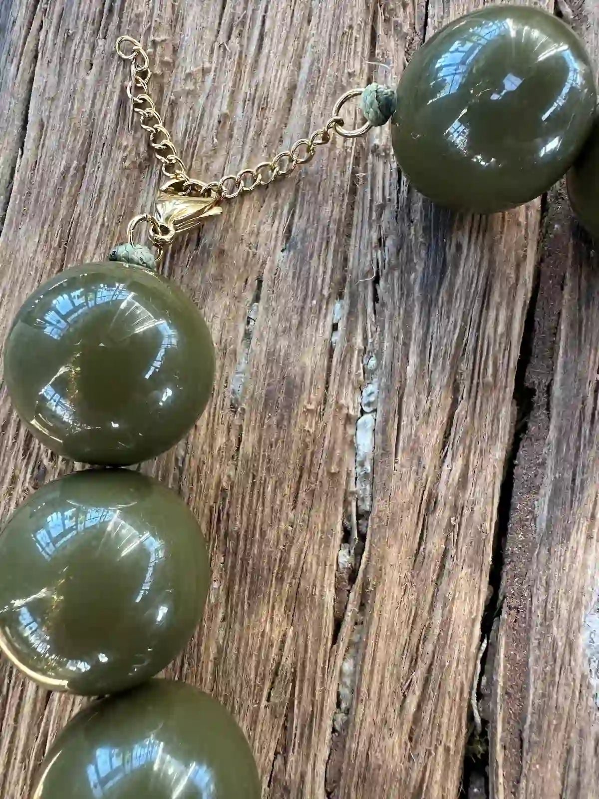 Kralenketting groen 30 mm - Sfeerstal69