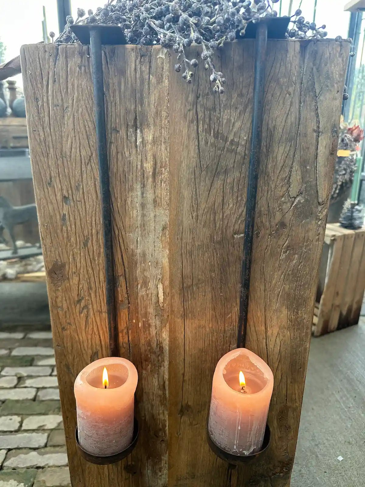 Luikkandelaar 50 cm – landelijke hangkandelaar - Sfeerstal69