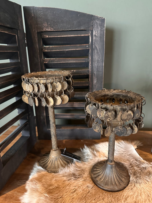 Schijfjes kandelaar roest bruin M