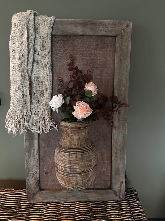 Stoer houten wandbord groot