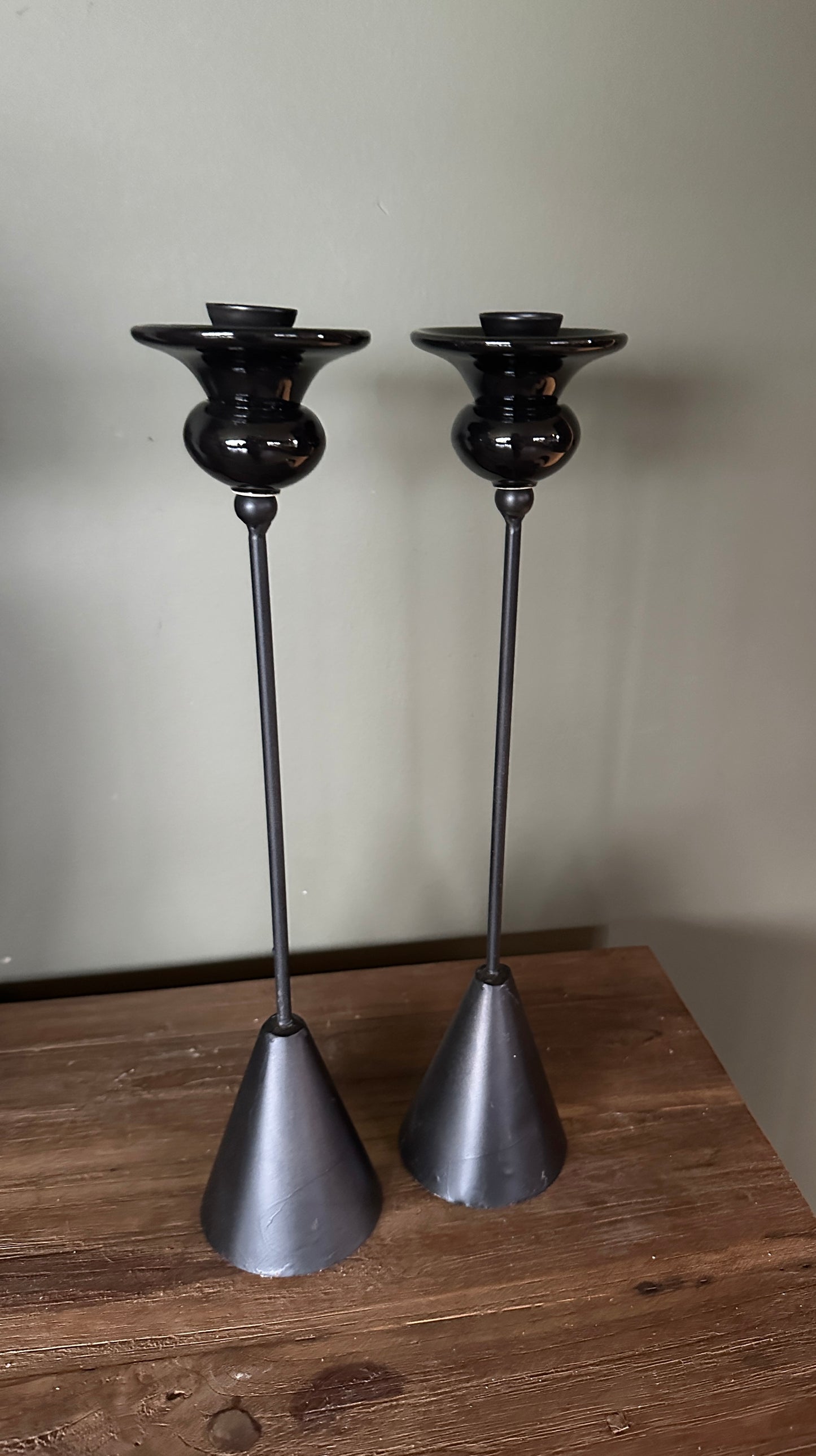 Vincy kandelaar met glas zwart