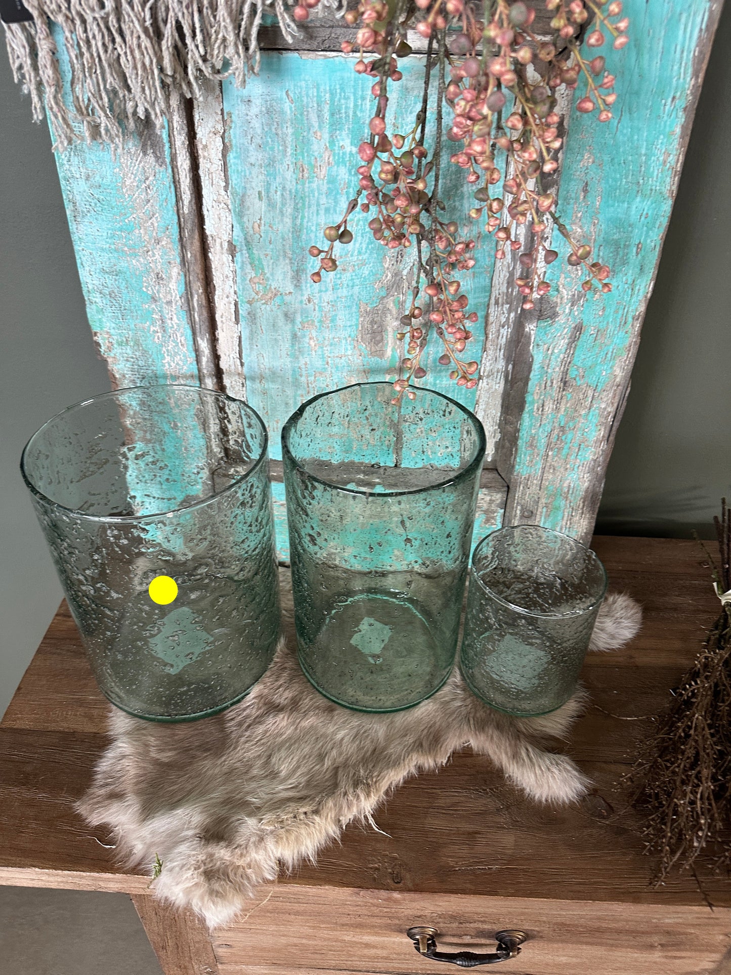 Windlicht bubble glas H20