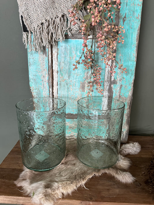 Windlicht bubble glas H20