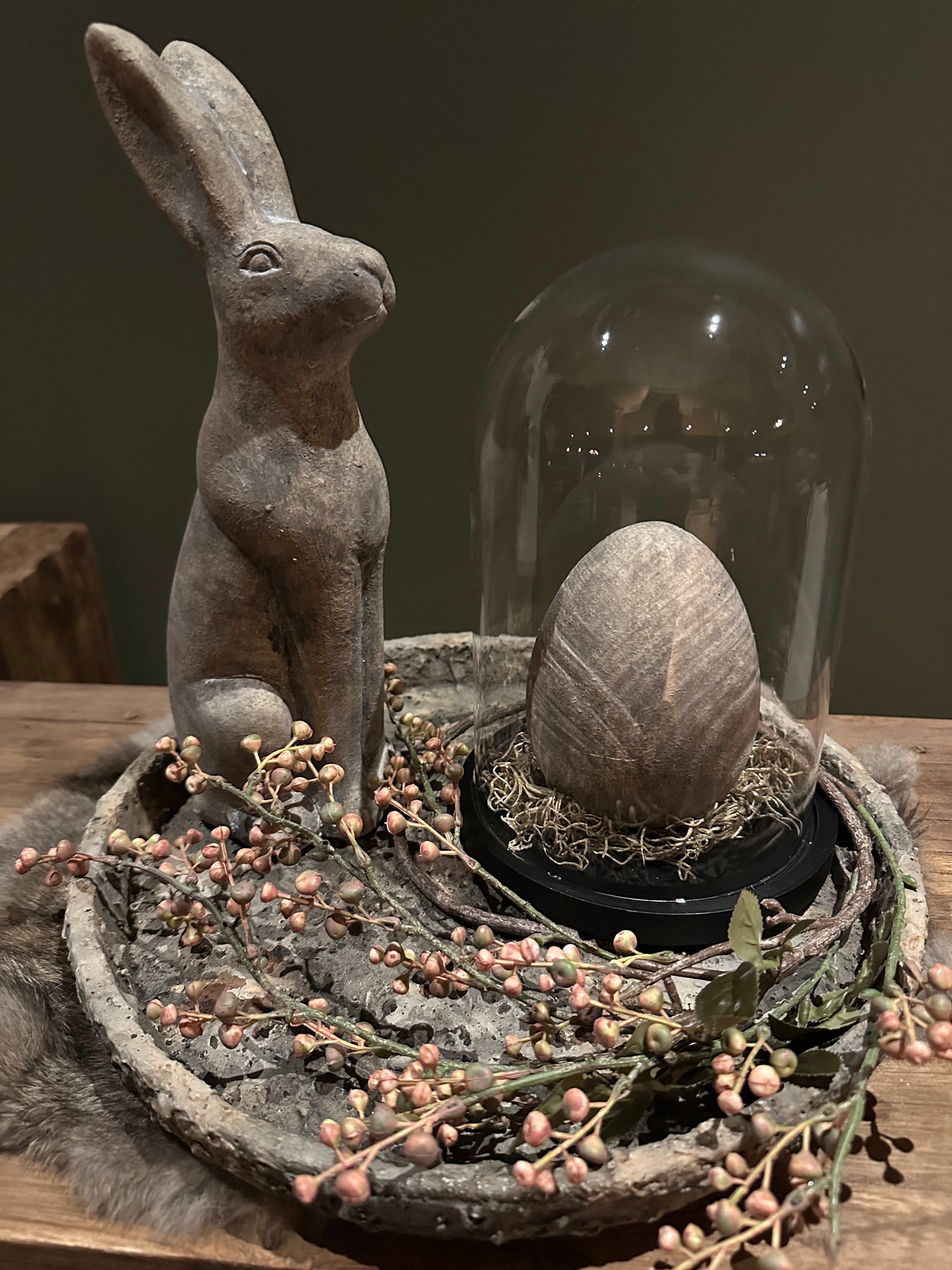 Zwaar plateau grijs/bruin aardewerk