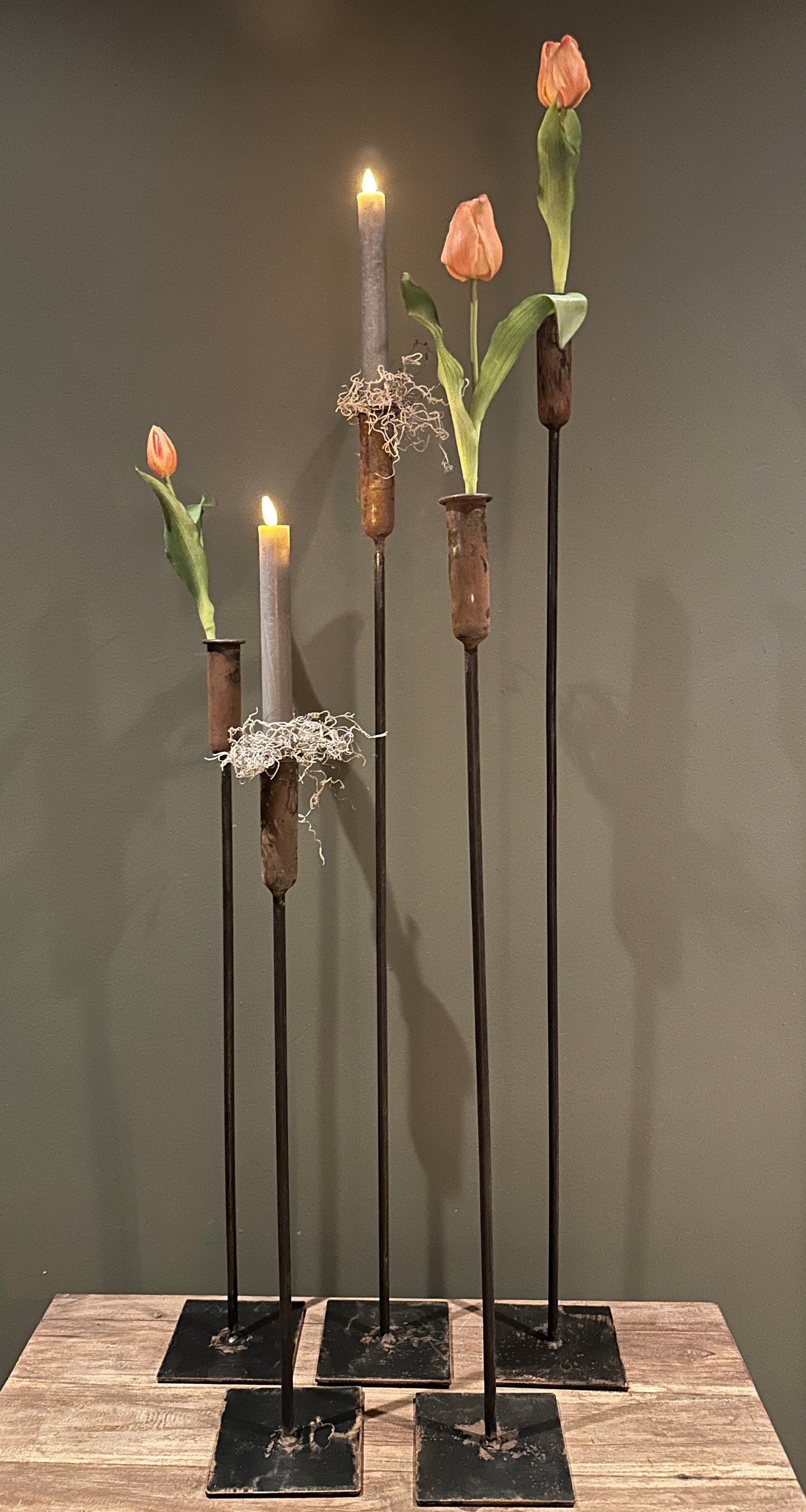 Metalen vloerkandelaars 5 st