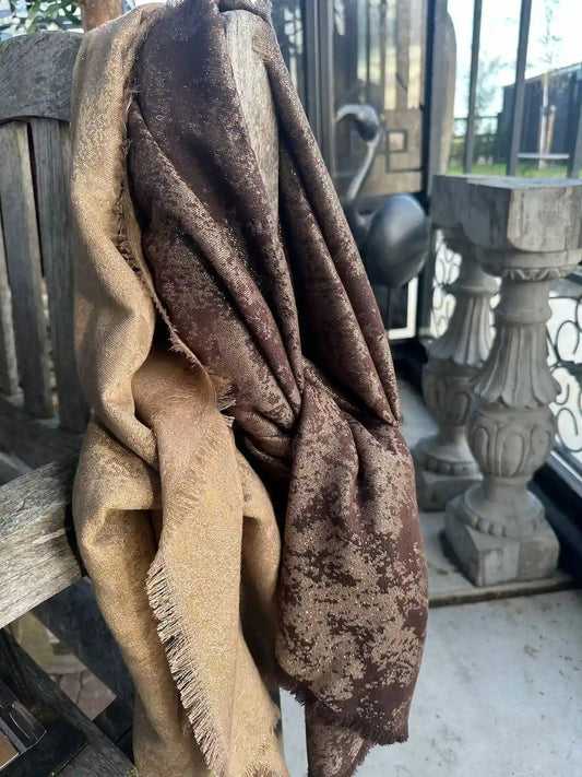 Chique omslagdoek camel 70 x 180 cm - Sfeerstal69