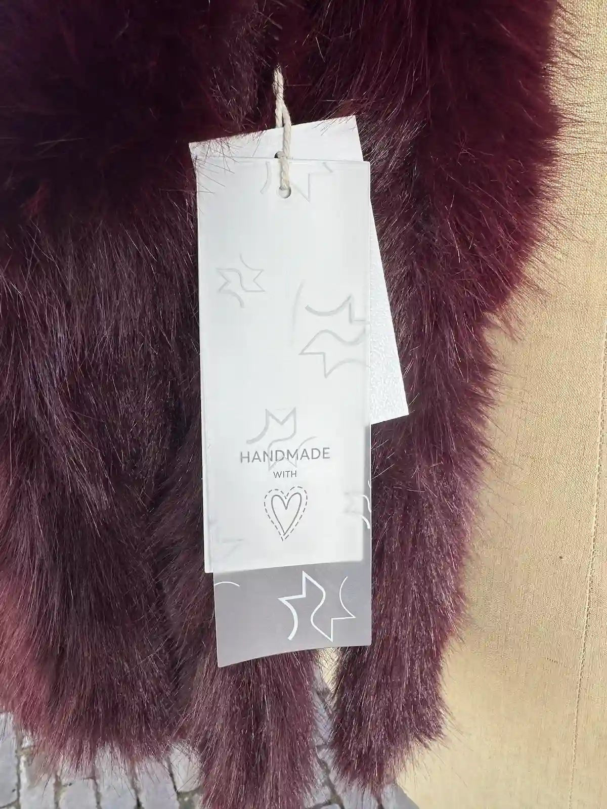 Korte luxe sjaal burgundy - Sfeerstal69