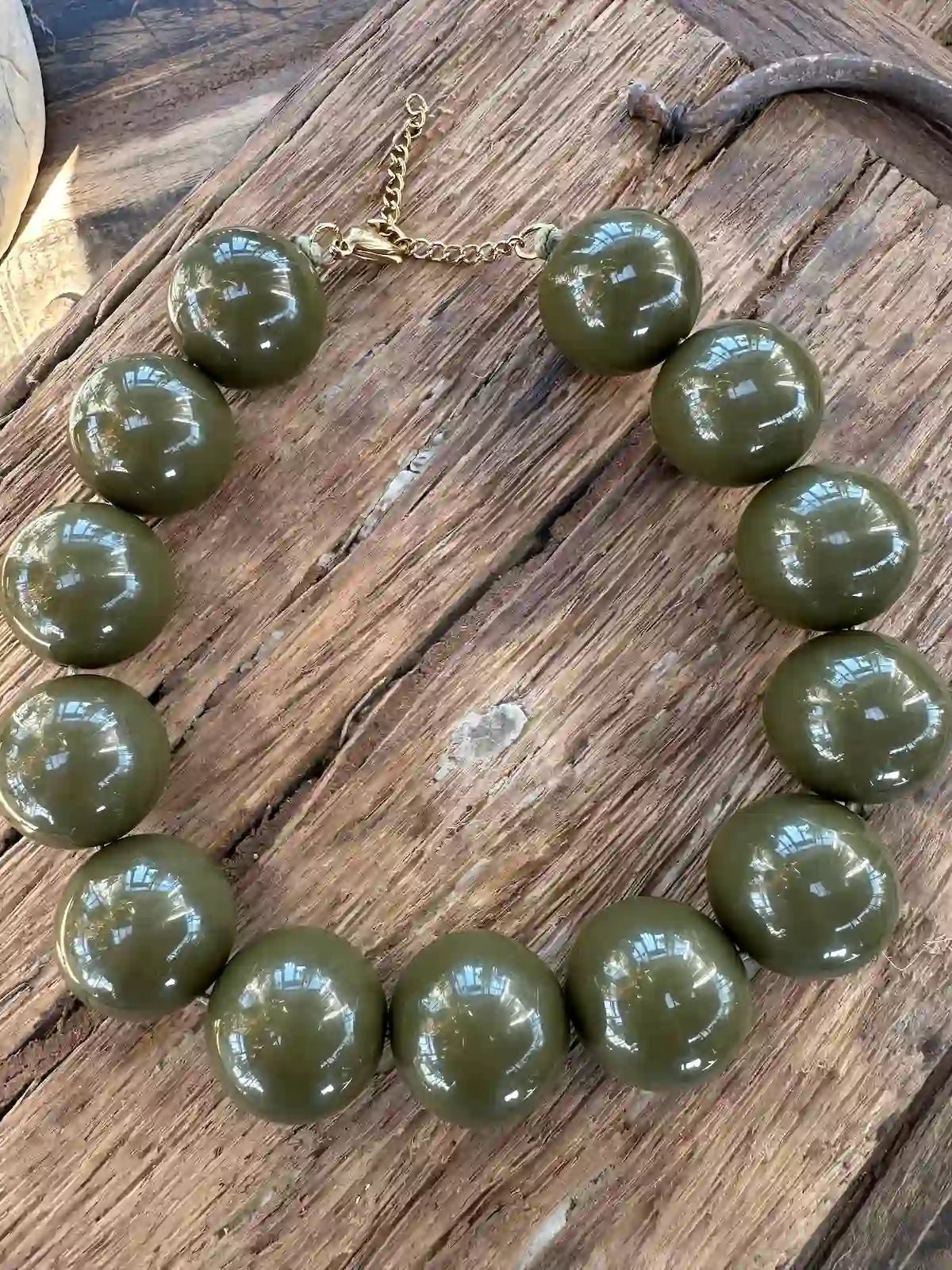 Kralenketting groen 30 mm - Sfeerstal69