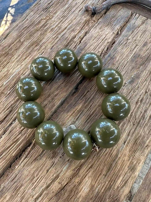 Kralen armband groen 30 mm - Sfeerstal69