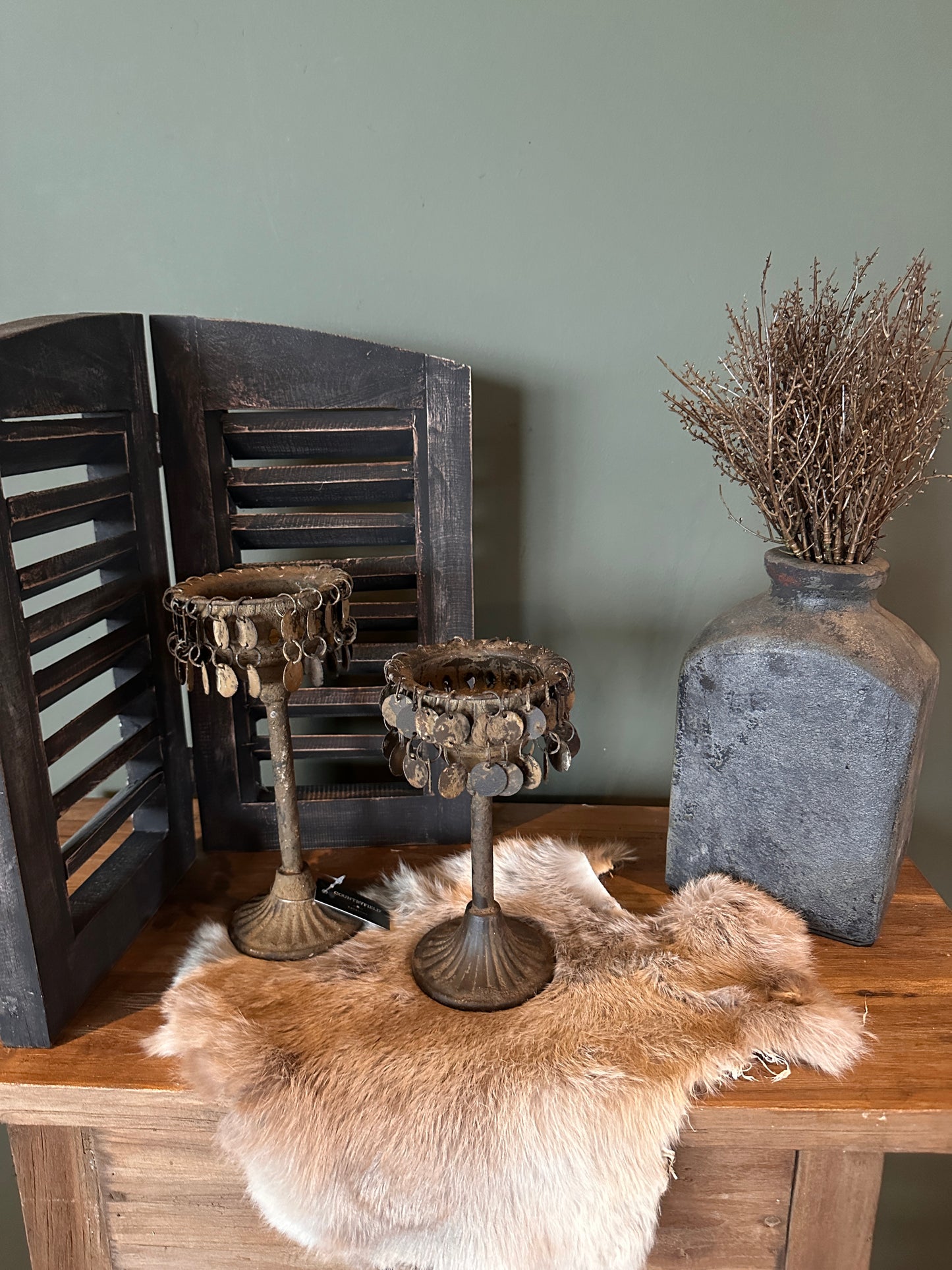 Schijfjes kandelaar roest bruin M