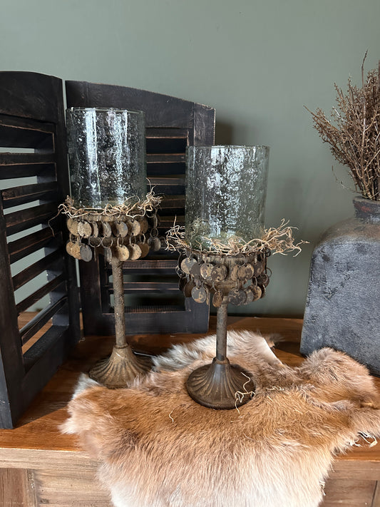 Schijfjes kandelaar roest bruin S