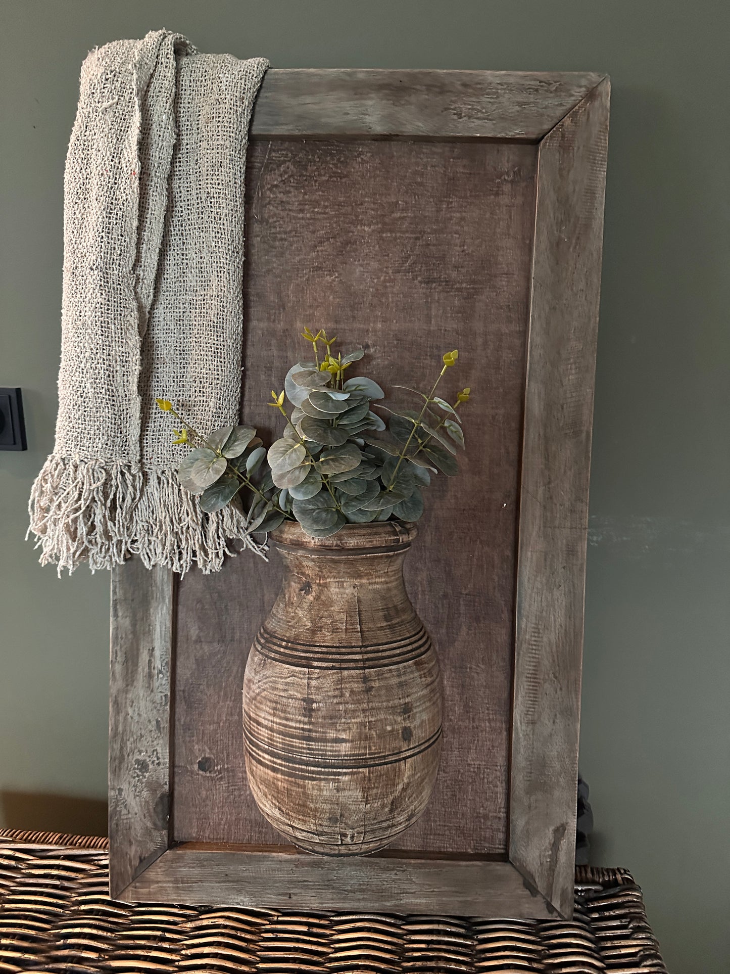 Stoer houten wandbord groot