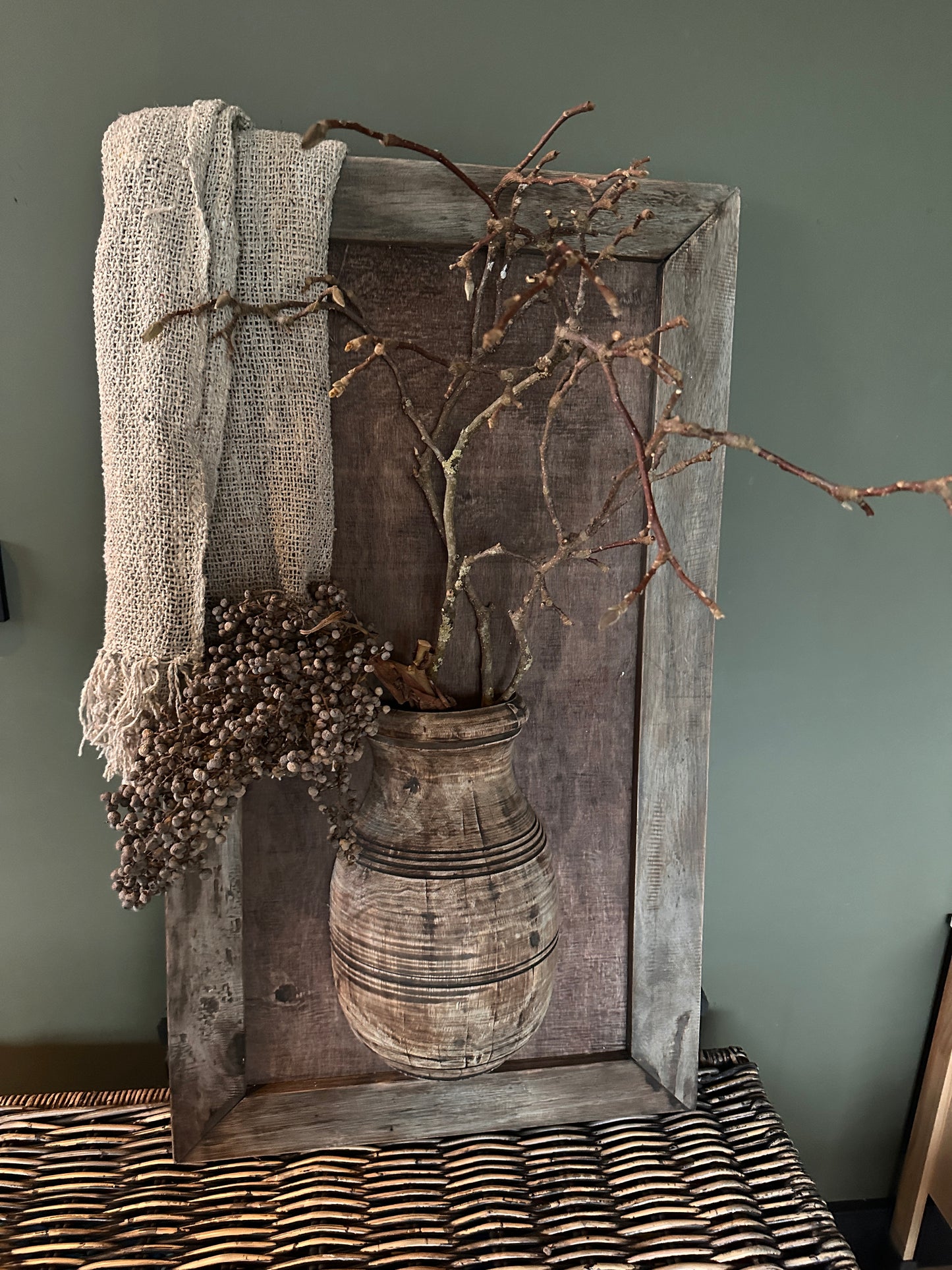 Stoer houten wandbord groot