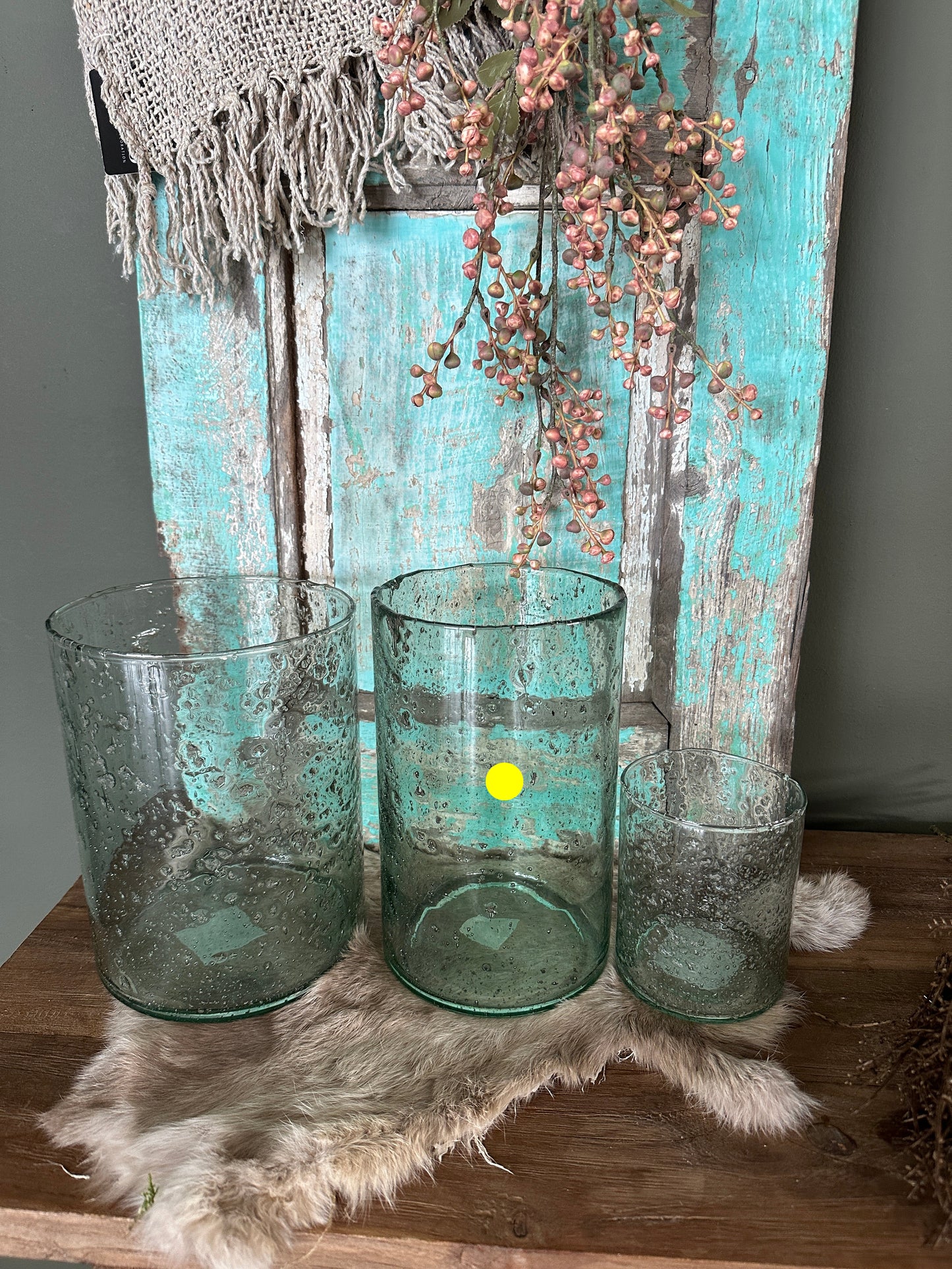 Windlicht Bubbleglas H21