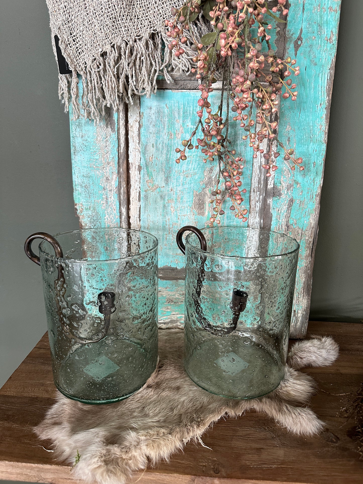 Windlicht bubble glas H20