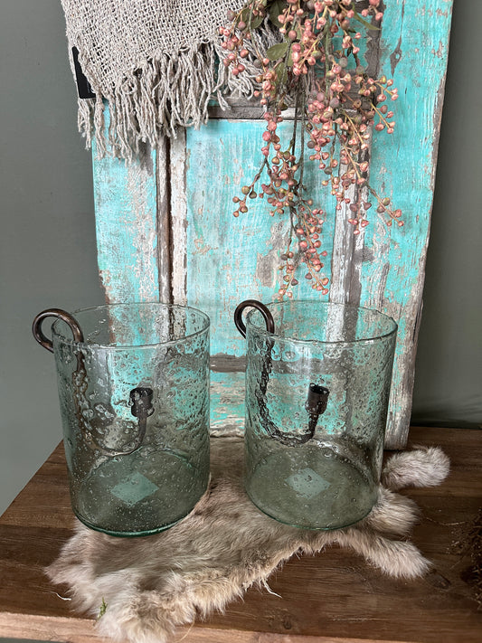 Windlicht bubble glas H20