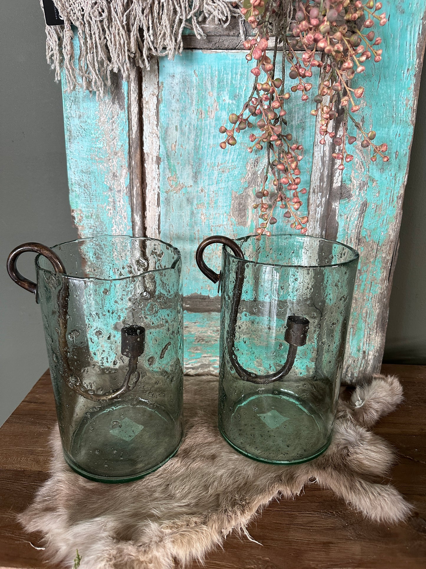 Windlicht Bubbleglas H21