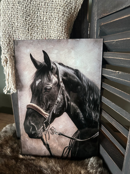 Afbeelding paard op glasplaat 1