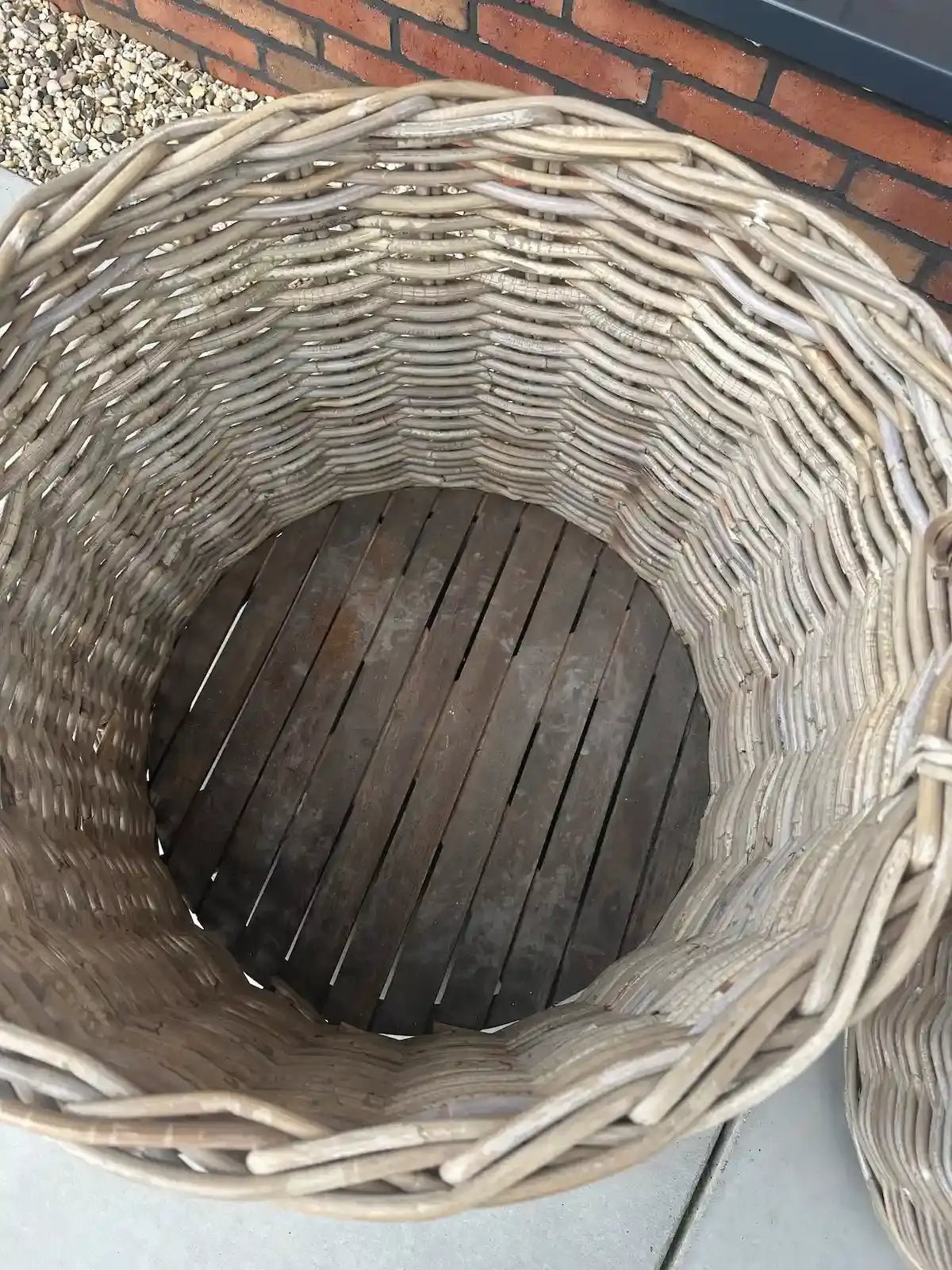 Rotan Ronde Mand op Wielen – Grijs - Sfeerstal69