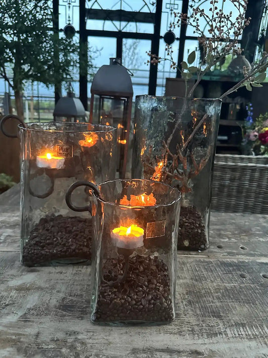 Grote Flor – Groot Mondgeblazen Windlicht Antiekglas | Puur Wonen - Sfeerstal69