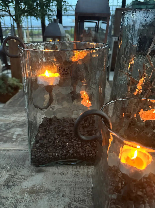 Grote Flor – Groot Mondgeblazen Windlicht Antiekglas | Puur Wonen - Sfeerstal69
