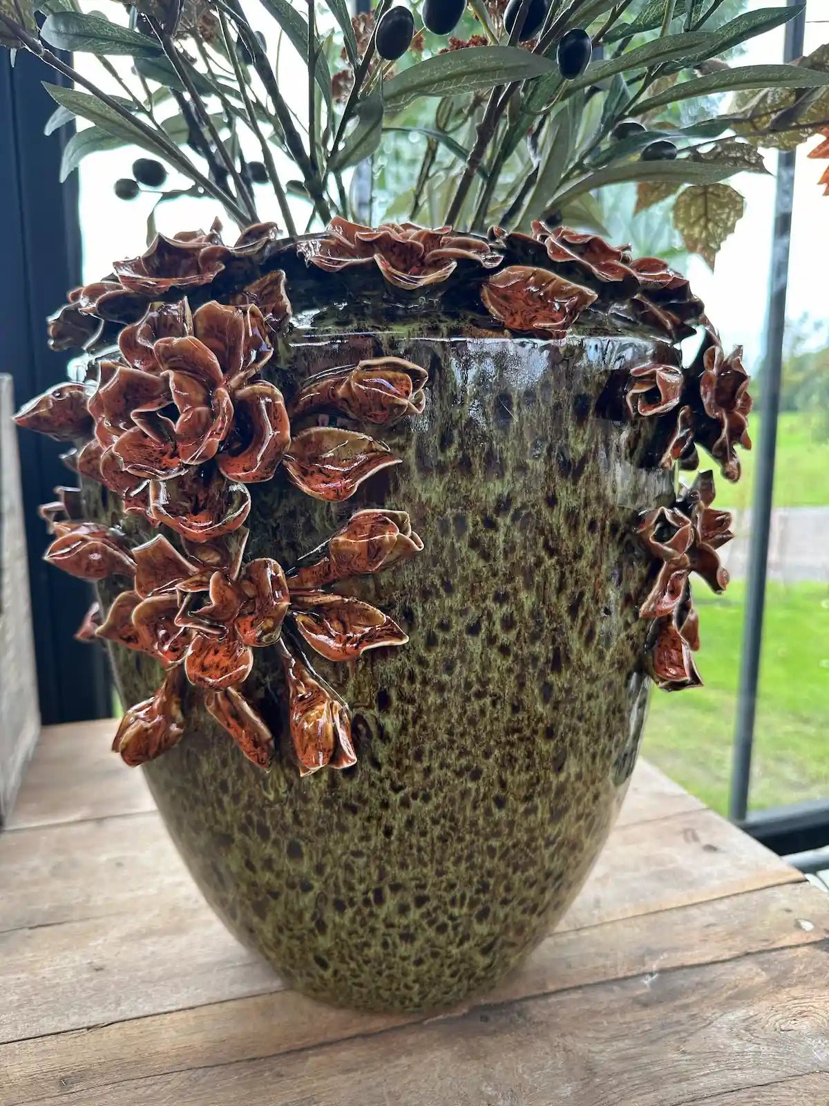 Vaas Flowers Groen / Multikleur - Sfeerstal69